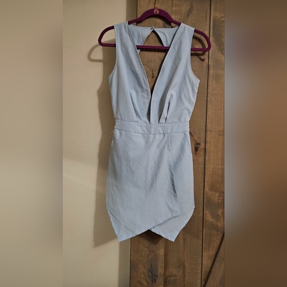 Tobi light blue deep vneck romper. Size smalll - Picture 3 of 11
